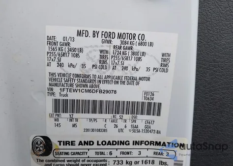 2013 Ford F-150 Xlt z USA, uszkodzony, nr VIN 1FTEW1CM6DFB29078